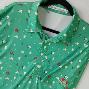Criquet Masters Pimento Cheese Polo Colonial Large Green Performance Golf #836